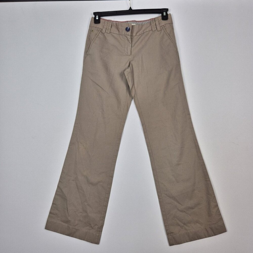 Ann Taylor Loft Pants Women’s Size 2 Beige Striped Cotton Trousers (51)